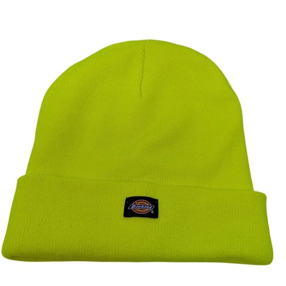 Dickies Logo Cuffed Skully Beanie Hat Neon One Size - Picture 1 of 4